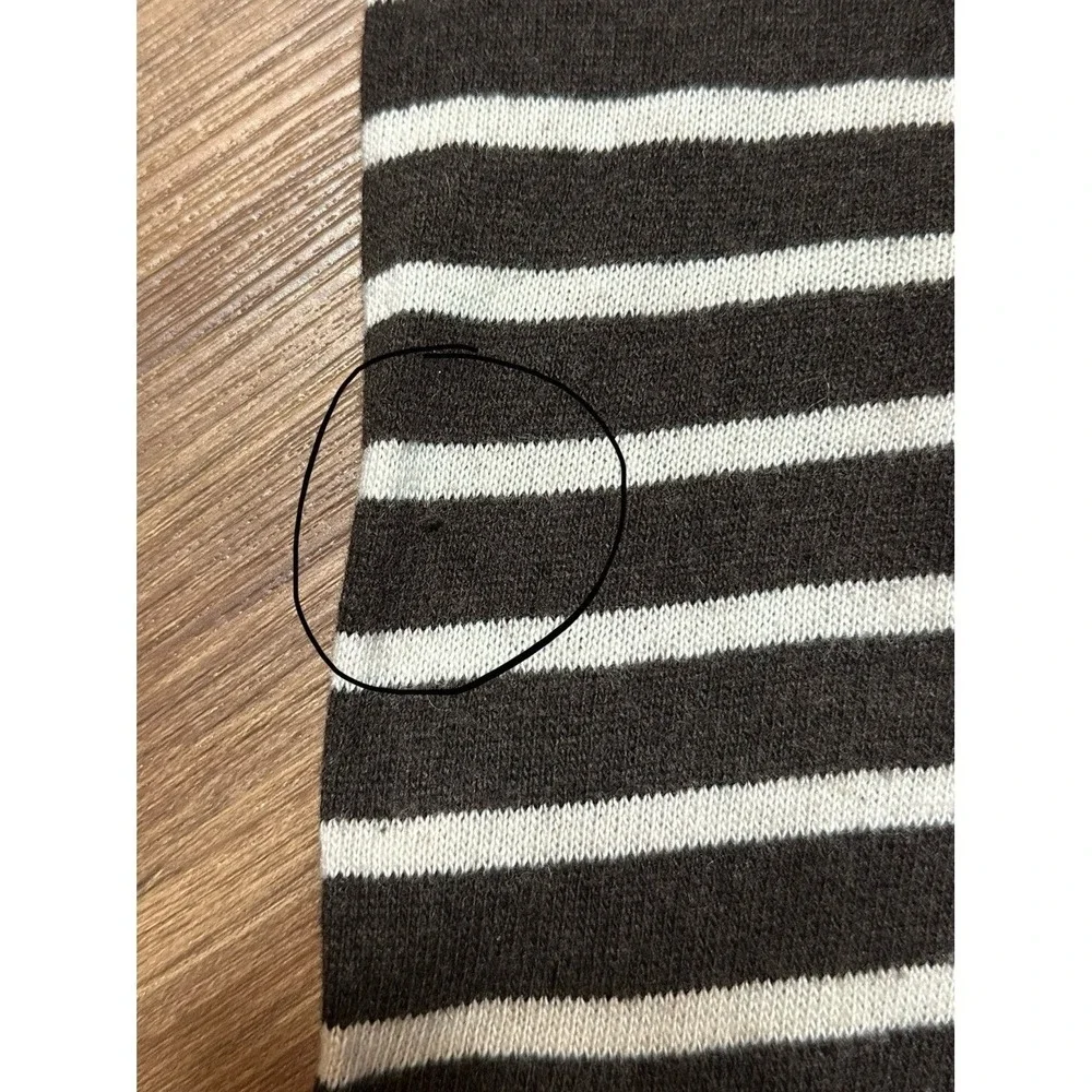 Tory Burch Felicia Tunic Striped Sweater Wool/Cashmere Blend Brown Sz XS